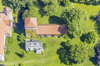 Aerial photograph, Haus Hameren, former moated castle, Billerbeck, Münsterland, North