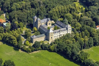 Aerial view, Benedictine Abbey Gerleve, Gerleve, Billerbeck, Münsterland, North Rhine-Westphalia,