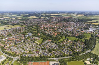 Aerial view, local view, Cathedral St. Ludgerus Billerbeck, parish church St. Johann, Billerbeck,