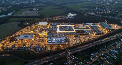 Aerial view, shopping centre Ruhr Park Bochum, A40, B1, Ruhrschnellweg, Harpen, Bochum, Ruhr area,