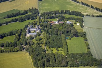 Aerial view, Benedictine Abbey Gerleve, Haus Ludgerirast educational institution, Gerleve,