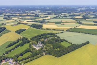 Aerial view, Benedictine Abbey Gerleve, Haus Ludgerirast educational institution, Gerleve,
