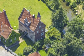 Aerial view, Haus Runde, event location, Billerbeck, Münsterland, North Rhine-Westphalia, Germany,
