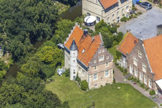 Aerial view, Haus Runde, event location, Billerbeck, Münsterland, North Rhine-Westphalia, Germany,