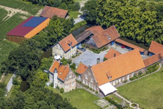 Aerial view, Haus Runde, event location, Billerbeck, Münsterland, North Rhine-Westphalia, Germany,