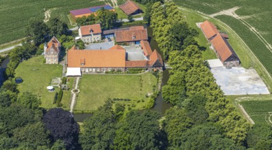 Aerial view, Haus Runde, event location, Billerbeck, Münsterland, North Rhine-Westphalia, Germany,