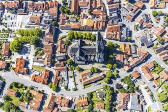Aerial view, Dom St. Ludgerus Billerbeck, Billerbeck, Münsterland, North Rhine-Westphalia, Germany,