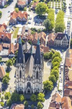 Aerial view, Dom St. Ludgerus Billerbeck, Billerbeck, Münsterland, North Rhine-Westphalia, Germany,