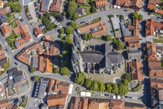 Aerial view, Dom St. Ludgerus Billerbeck, Billerbeck, Münsterland, North Rhine-Westphalia, Germany,