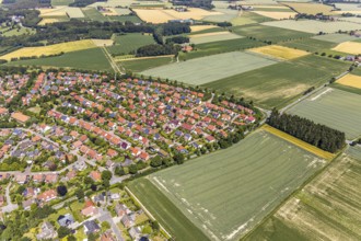 Aerial view, residential area Aulendorfer Weg, Nielande, Billerbeck, Münsterland, North