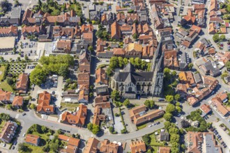 Aerial view, Dom St. Ludgerus Billerbeck, Billerbeck, Münsterland, North Rhine-Westphalia, Germany,