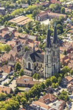 Aerial view, Dom St. Ludgerus Billerbeck, Billerbeck, Münsterland, North Rhine-Westphalia, Germany,