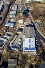 Aerial view, former Robert Müser colliery, winding tower, Werne, Bochum, Ruhr area, North