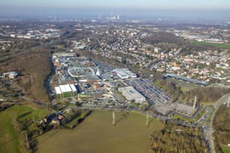 Aerial view, Ruhrpark Bochum, shopping centre, Harpen, Bochum, Ruhr area, North Rhine-Westphalia,
