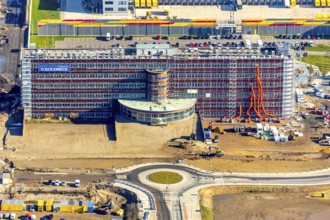 Aerial view, MARK 51Â°7 industrial estate, former Opel site with old administration building, Laer,