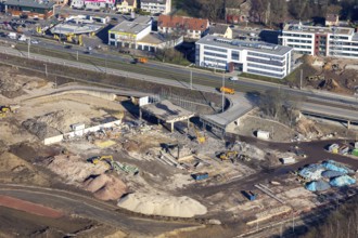 Aerial view, MARK 51Â°7 industrial estate, construction site former Opel site, Laer, Bochum, Ruhr