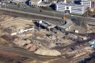 Aerial view, MARK 51Â°7 industrial estate, construction site former Opel site, Laer, Bochum, Ruhr