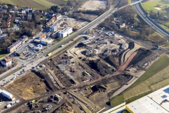 Aerial view, MARK 51Â°7 industrial estate, construction site former Opel site, construction site