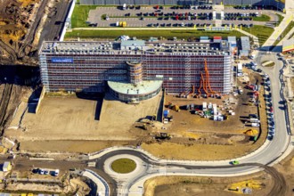 Aerial view, MARK 51Â°7 industrial estate, former Opel site with old administration building, Laer,