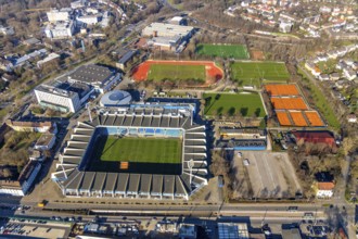 Aerial view, Vonovia Ruhrstadion, Grumme, Bochum, Ruhr area, North Rhine-Westphalia, Germany,