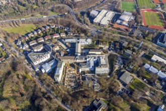 Aerial view, St. Josef Hospital Bochum, Ruhr University Hospital Bochum, construction site new