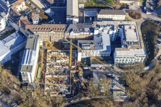 Aerial view, St. Josef Hospital Bochum, Ruhr University Hospital Bochum, construction site new