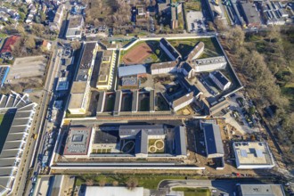 Aerial view, correctional facility Bochum Krümmede, Grumme, Bochum, Ruhr area, North