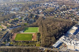 Aerial view, district sports facility north-west, slag heap Hannibal, Phönixberg, Hofstede, Bochum,