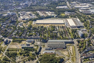 Aerial view, southern Westpark with DSV Stuttgart GmbH & Co., Kruppwerke, Bochum, Ruhr area, North