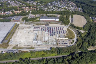 Aerial view, Opel Warehouse Bochum, Langendreer, Bochum, Ruhr area, North Rhine-Westphalia,
