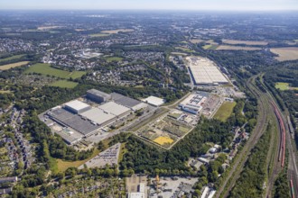 Aerial view, Hagebaumarkt Ziesak, Opel Warehouse Bochum, Langendreer, Bochum, Ruhr area, North