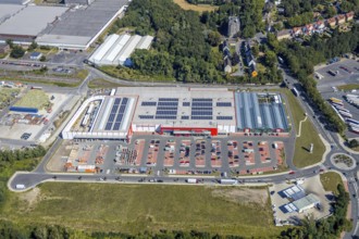 Aerial view, Hagebaumarkt Ziesak, Opel Warehouse Bochum, Langendreer, Bochum, Ruhr area, North