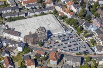 Aerial view, Matrix Bochum, real Langendreer an der Hauptstraße, Bochum, Ruhr area, North