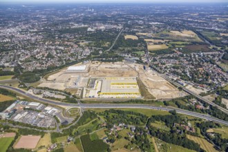 Aerial photo, MARK 51°7, new building Zess, Nordhausen-Ring and motorway A448, Laer, Bochum, Ruhr