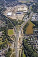 Aerial photo, MARK 51°7, new building Zess, Nordhausen-Ring and motorway A448, Laer, Bochum, Ruhr