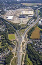 Aerial photo, MARK 51°7, new building Zess, Nordhausen-Ring and motorway A448, Laer, Bochum, Ruhr