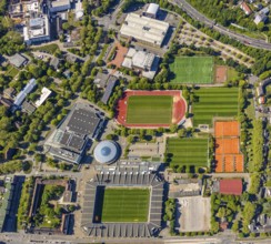 Aerial photo, Vonovia Ruhrstadion an der Castroper Straße, football stadium, Bochum, Ruhr area,