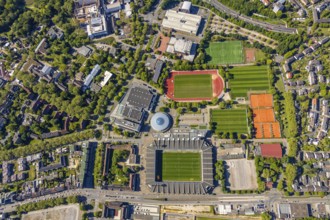 Aerial photo, Vonovia Ruhrstadion an der Castroper Straße, football stadium, Bochum, Ruhr area,