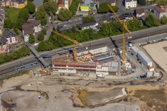 Aerial view, construction site former Opel site, Hans-Dobbertin-Straße, Laer, Bochum, Ruhr area,