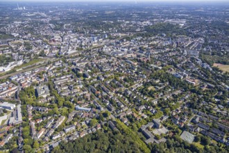 Aerial view, Ehrenfeld, Romanusplatz, Wiemelhausen, Bochum, Ruhr area, North Rhine-Westphalia,