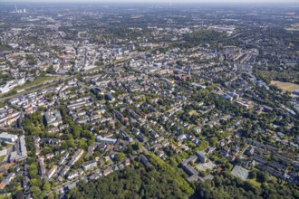 Aerial view, Ehrenfeld, Romanusplatz, Wiemelhausen, Bochum, Ruhr area, North Rhine-Westphalia,