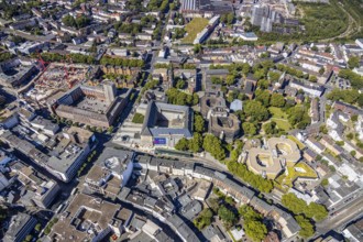 Aerial view, city hall Bochum, Telekomblock and BVZ area, Gleisdreieck, Bochum, Ruhr area, North
