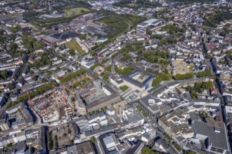 Aerial view, city hall Bochum, Telekomblock and BVZ area, Gleisdreieck, Bochum, Ruhr area, North