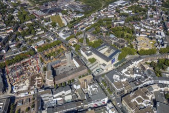 Aerial view, city hall Bochum, Telekomblock and BVZ area, Gleisdreieck, Bochum, Ruhr area, North