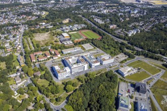 Aerial view, health campus north, neighbourhood at health campus Bochum, Wiemelhausen, Bochum, Ruhr