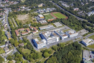Aerial view, health campus north, neighbourhood at health campus Bochum, Wiemelhausen, Bochum, Ruhr
