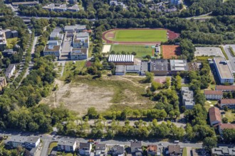 Aerial view, neighbourhood at the HealthCampus Bochum, Wiemelhausen, Bochum, Ruhr area, North
