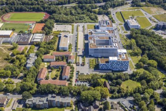 Aerial view, health campus north, Querenburg, Bochum, Ruhr area, North Rhine-Westphalia, Germany,