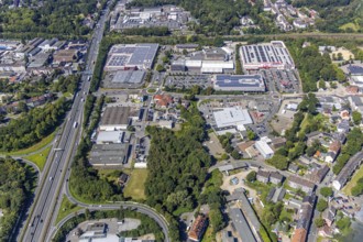 Aerial view, industrial estate Hofstedder Straße, Speicherstraße, Grumme, Bochum, Ruhr area, North