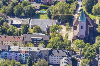 Aerial photograph, ÐŸÑ€Ð°Ð²Ð¾ÑÐ°Ð²Ð½Ð°Ñ Ð¦ÐµÑ€ÐºÐ¾Ð²ÑŒ, Russian Orthodox Church Feldsieper Straße,